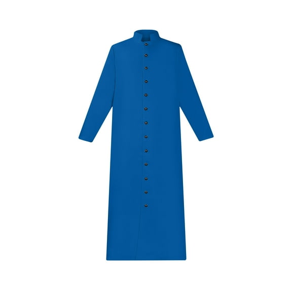IYTR Men's Clergy Cassock Long Black Priest Robe Pastor Preacher Minister Clergyman Vestments Blue S