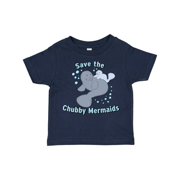 Inktastic Save the Chubby Mermaids with Cute Manatees Boys or Girls Toddler T-Shirt