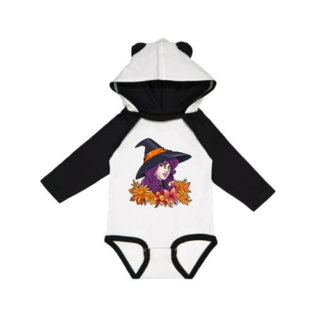 

Inktastic Witch with Autumn Flowers and Leaves Gift Baby Boy or Baby Girl Long Sleeve Bodysuit