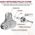 thumbnail image 2 of Zipline Pulley, 304 Stainless Steel Tandem Speed Double Pulley with Carabiner and Handle for 1/4 5/16 3/8 Cable Backyard Zipline, Hauling, Rigging and Commercial Purposes, 2 of 7