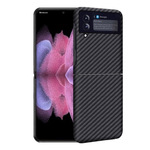Estuche De Teléfono De Fibra De Carbono Compatible Con Samsung Z Flip 3 Estuche Protector De Teléfono Delgado Antihuellas Dactilares matsuzay EL016272-00