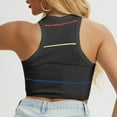 thumbnail image 5 of Elvqul Under $5 Tank Tops Women Black Workout Stripe Print Pullover Comfortable Sleeveless Gym Round Neck Tops, 5 of 5