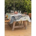 thumbnail image 2 of Outdoor Tablecloth with Umbrella Hole and Zipper, Happy Easter Rectangle Table Cloth 52x70 Inch Waterproof Tablecloth, Spring Bunny Easter Eggs Floral Beige Burlap Picnic Table Cover for Patio, 2 of 7