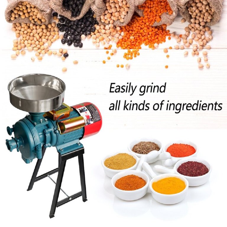 110V Electric Grain Mill Grinder Heavy Duty 3000W Grain Grinder Machine  Feed Rice Coffee Wheat Corn Grain Mills Commercial