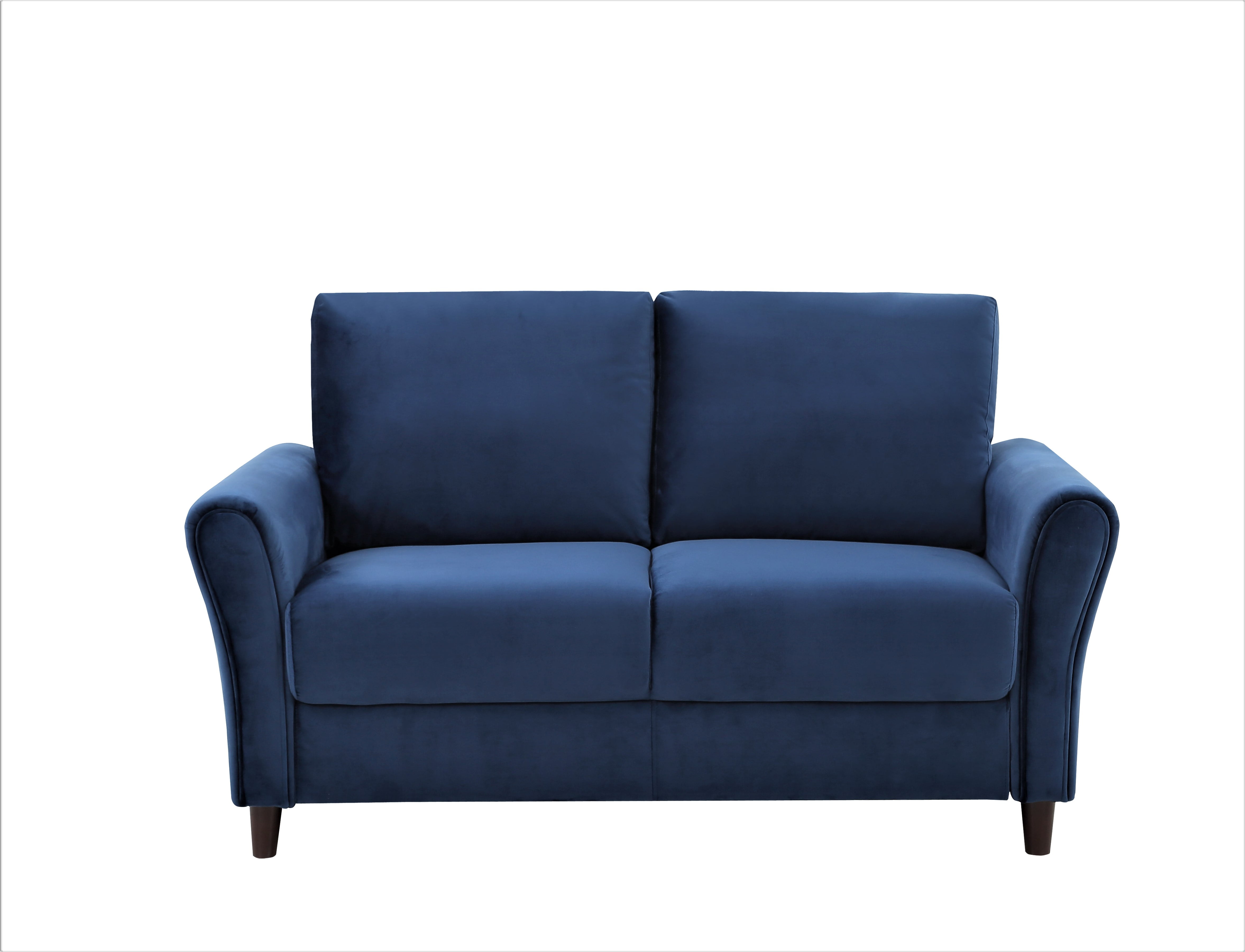 US Pride Furniture Corel 58.27" Flared Arm Dark Blue Velvet Loveseat