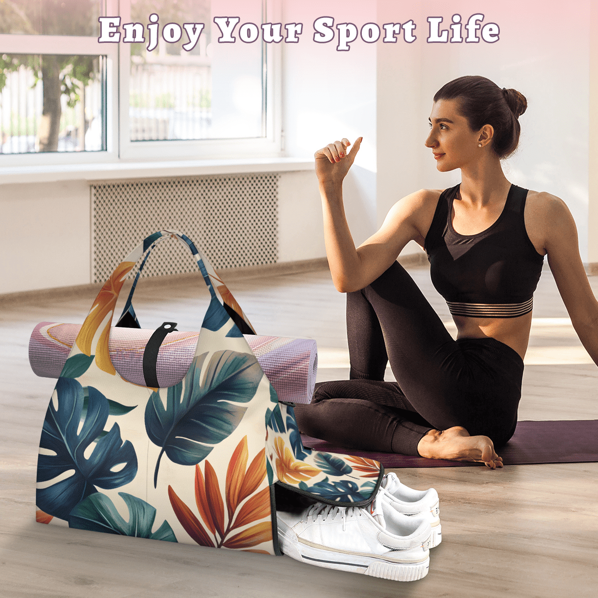 Multi-Functional Gym Bag with Shoe Compartment Duffel Bag for Yoga, Travel, Sports, and Work Fits Yoga Mat