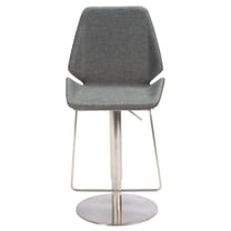 SAFAVIEH Pierro Gas Lift Bar Stool, Grey/Brushed Nickle (19 in. W x 22 in. D x 35/45 in. H)