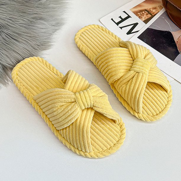 Pantufla Chanclas de felpa suave de pana para mujer, antideslizantes, para interior, pareja (38-39), amarillo Likrtyny Tenis De Mujer Tenis De Hombre