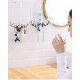thumbnail image 4 of Gancho de asta de ciervo, gancho para llaves, gancho adhesivo para pared, gancho para puerta de baño, gancho para cepillo de dientes, gancho multifunción para decoración del hogar, 4 piezas ER, 4 of 5