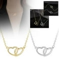 thumbnail image 6 of Double Love Heart Bling Pendant Clavicle Chain Necklace Jewelry Gift For H0L2, 6 of 7
