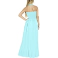 thumbnail image 4 of HAPPY BAY Women's Casual Tube Top Maxi Frill Dress Summer Beach Strapless Dresses for Women One Size Turquoise, Solid, 4 of 4