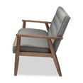 thumbnail image 3 of Baxton Studio Sorrento Mid-century Retro Modern Grey Fabric Upholstered Wooden 3-seater Sofa, 3 of 5