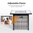 thumbnail image 3 of Ovios 30 Inch Propane Fire Pit CSA-Listed Outdoor Fire Pit Table, 50,000 BTU Wicker Gas Fire Pits for Outside with Lid and Lava Rock on Patio Deck Garden Backyard, 3 of 9