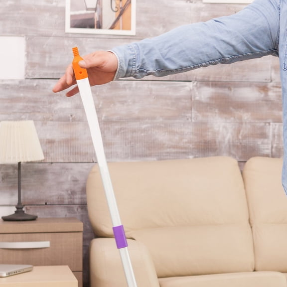LABRIMP 2-Pack Versatile Mop and Broom Handle Adapter with Threaded Plastic Tip, Orange Color