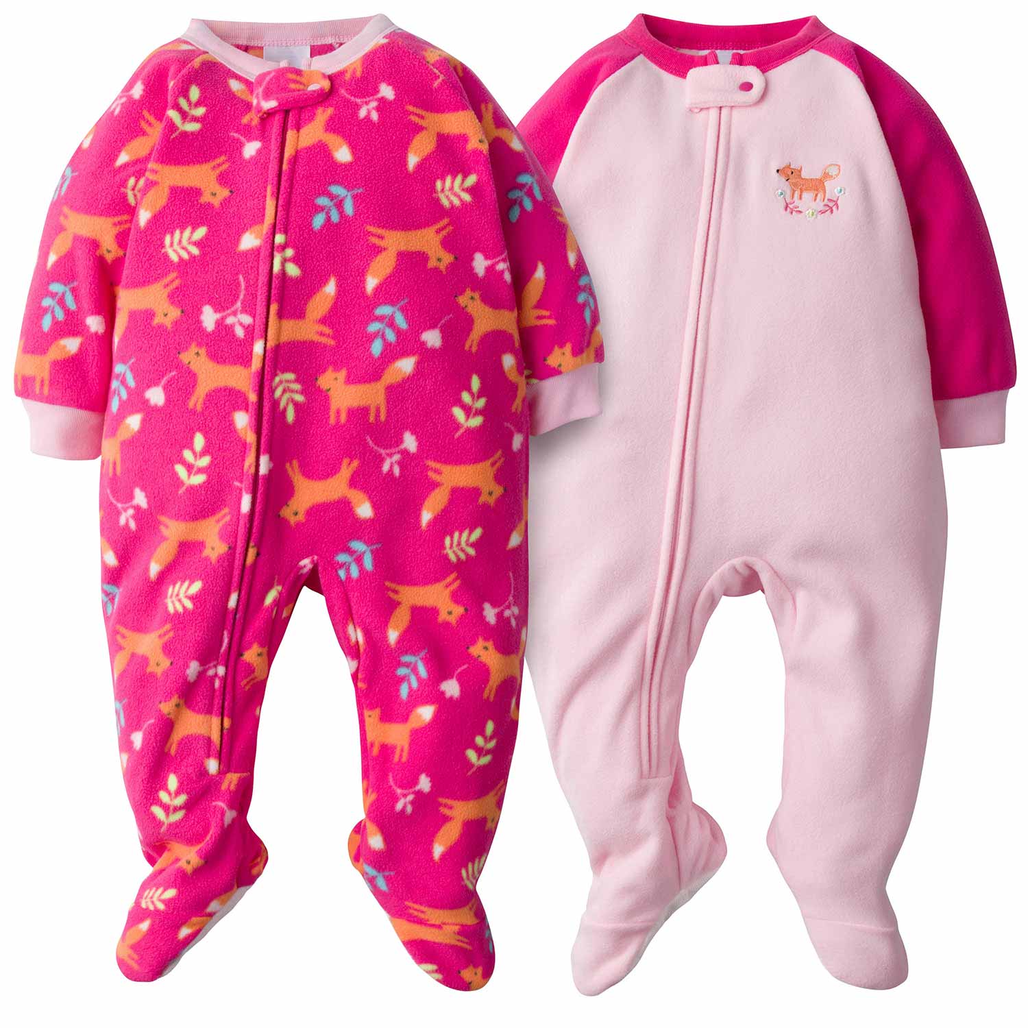 Gerber Gerber Baby & Toddler Girls 100 Polyester Fleece Pajamas, 2
