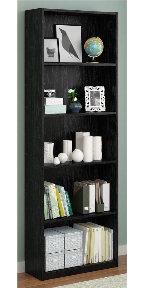 5-Shelf Bookcase in Black Ebony Ash Finish - image 2 of 4