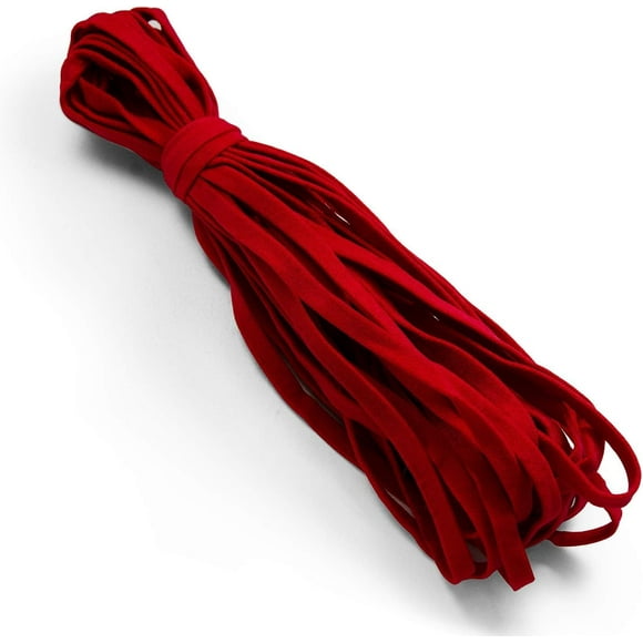 Trims by The Yard 1/4" Ultra Soft Knit Elastic Band, Premium Material, Durable Knitted Elastic Cord for Sewing, Easy to Use, Versatile Sewing Supplies, 10-Yard Cut, Red