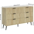 thumbnail image 4 of Fluted 6 Drawer Double Dresser, Wood Chest of Drawers, Modern Storage Cabinet for Living Room, 4 of 8