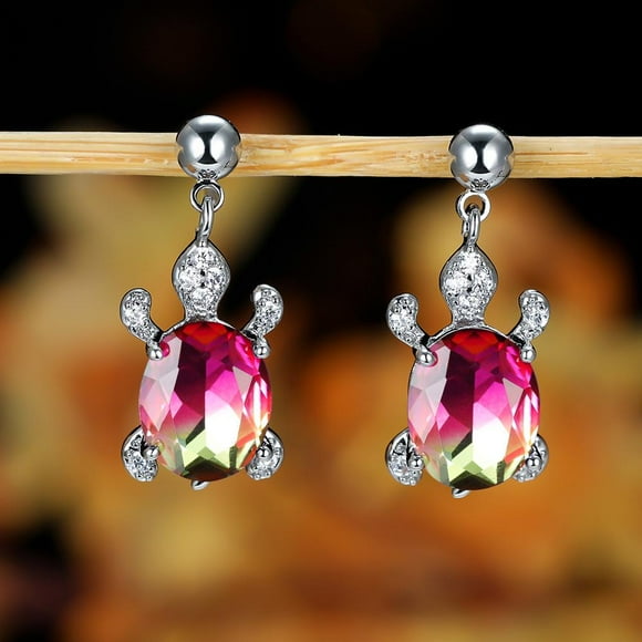VOLALO 925 Sterling Silver Stud Earrings Birth Cubic Zircon Fashion Jewelry For Women