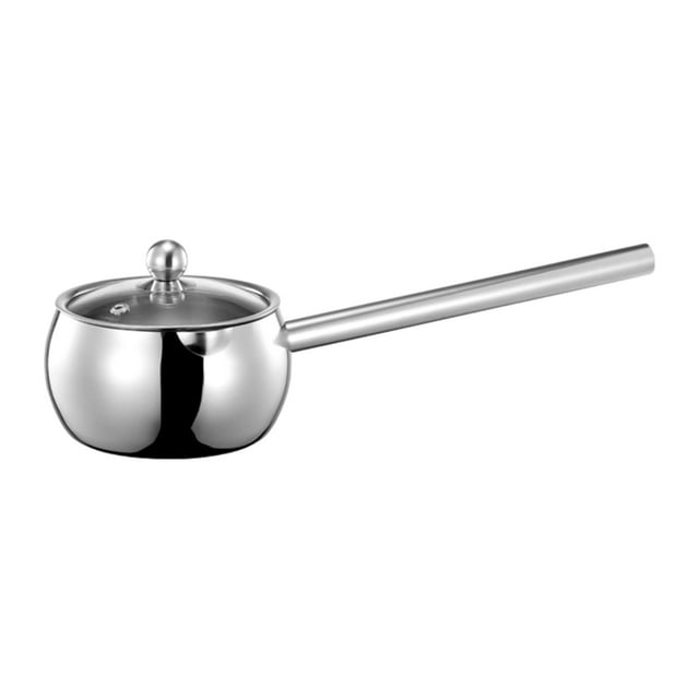 veasfak Casserole avec Couvercle Casserole de Cuisson Bouillante pour Réchauffer Soupe Huile Brûlante Camping 7,5x37 cm