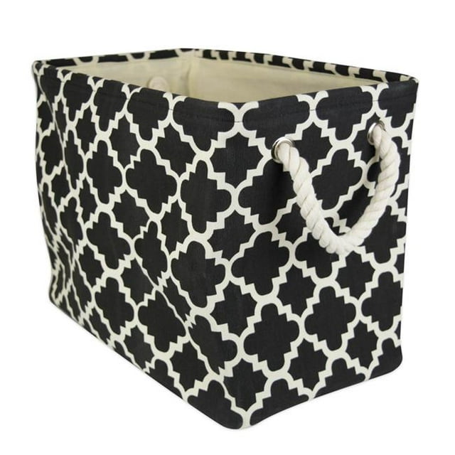Design Imports CAMZ36067 Bac de Rangement Rectangulaire en Polyester 17.5 x 12 x 15 Po, Noir - Grand