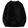thumbnail image 2 of uikmnh Men's Sweater Round Neck Loose Knit Sweater Lazy Thick Long Sleeved Pullover,Mens Sweater,Size XXXL, 2 of 4