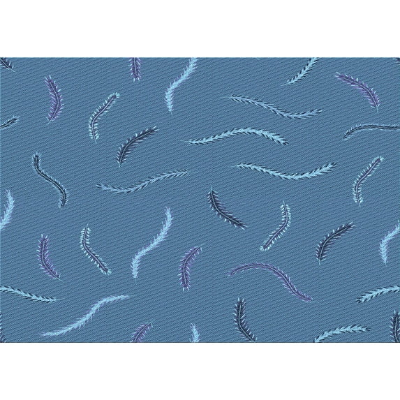 Ahgly Company Machine Washable Indoor Rectangle Transitional Blue Area Rugs, 8' x 10'