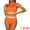 Orange, variant on DARING DIVA 2 Pieces High Waisted Ribbed Swimsuit Swimwear S Rose Red