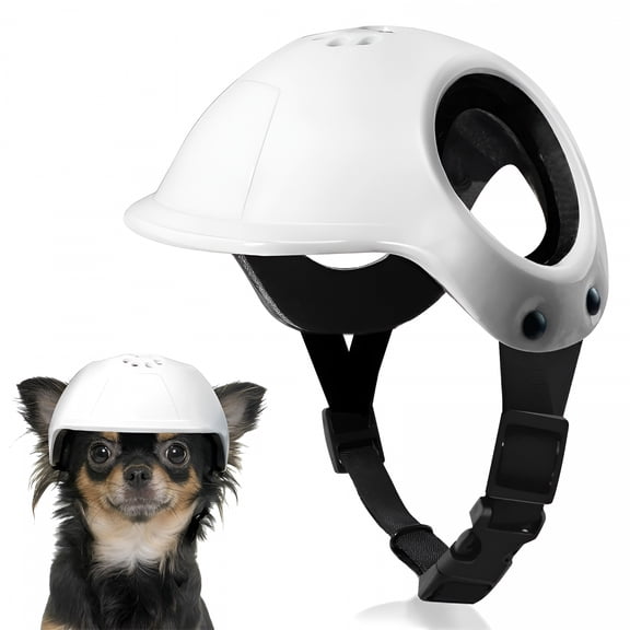 TELOLY Dog Helmets for Small Dogs with Ear Holes, Hard Safety Pet Dog Hat for Puppy, Windproof Doggies Motorcycle Helmets for Outdoor Riding Hiking Cycling