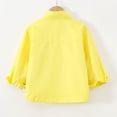 thumbnail image 5 of WAVSUF Boys Button Down Shirt with Chest Pocket Collar Neck Long Sleeve Fall Comfort Trendy Coat Yellow 7-8, 5 of 8