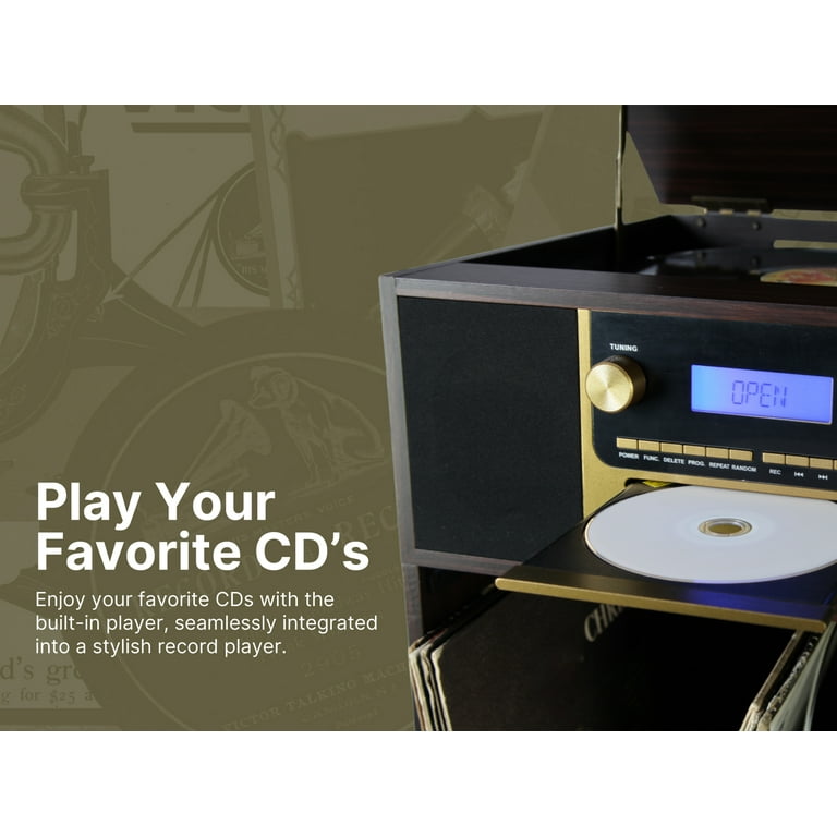 Victor Boyleston 7-in-1 Music Center with 3-Speed Turntable