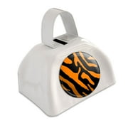 Zebra Print Black Orange White Cowbell Cow Bell