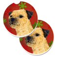 thumbnail image 1 of Carolines Treasures LH9323CARC Border Terrier Flocons de Neige Rouges et Verts Ensemble de Noël de 2 Porte-Gobelets sous-Verre de Voiture, 1 of 1