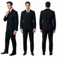 thumbnail image 2 of Beauty-Emily Men's Classic Double-Breasted Suit Set – Slim Fit 2-Piece Blazer & Pants, Formal Business Suit for Office, Wedding & Events, 2 of 11