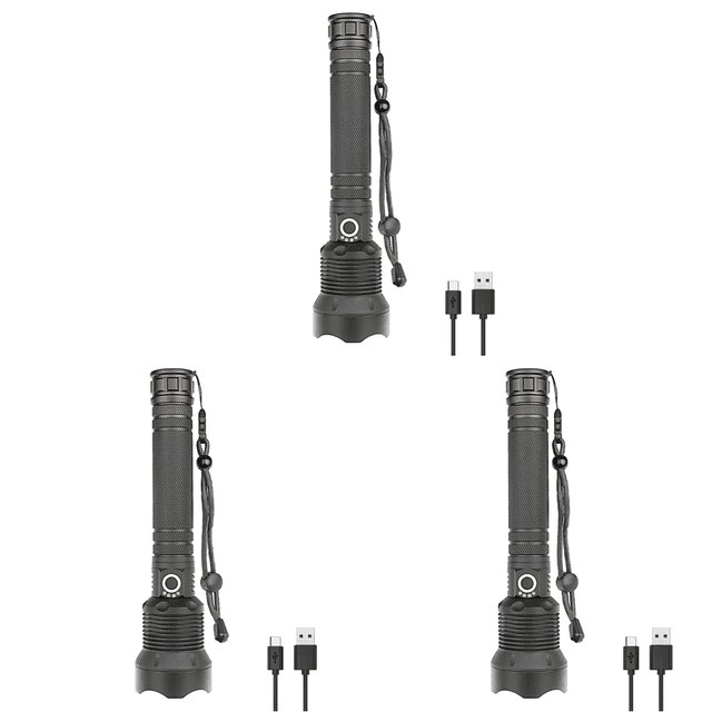 Linterna USB XHP70 LED 3 Modos 2000LM Antorcha Luz Recargable (2x26650)