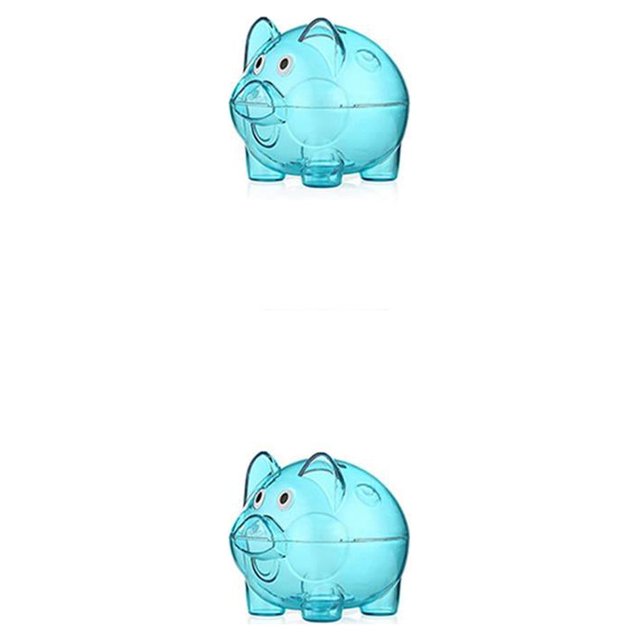 Caja de ahorro de dinero portátil desmontable Naiovety forma de animal Azul S