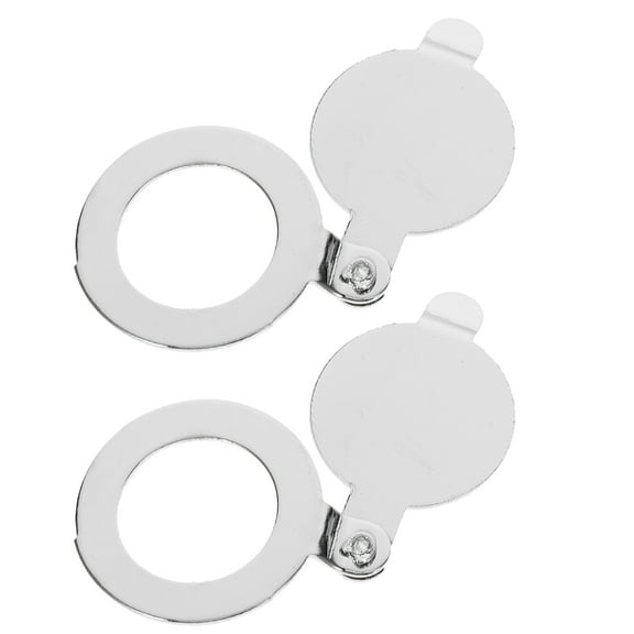 2 Pcs Peep Hole Covers for Door Apartment Eye Viewer Silver
