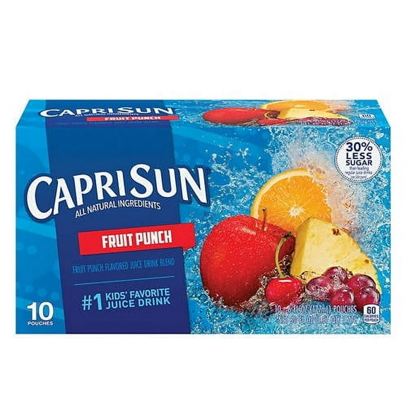 Fruit Punch Flavored Juice Pouches, 6 fl oz, 10 count- Pack of 3