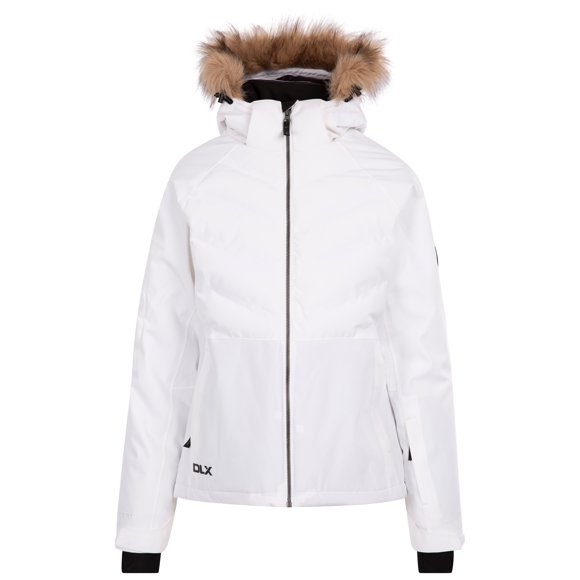 DLX Women's Ski Jacket Gaynor - Waterproof 20000mm, Breathable 10000mvp, Windproof, Critical Taped Seams Down Touch Filling, Welded Baffles, Adjustable Hood, Water Repellent Zipper, Multiple Pockets