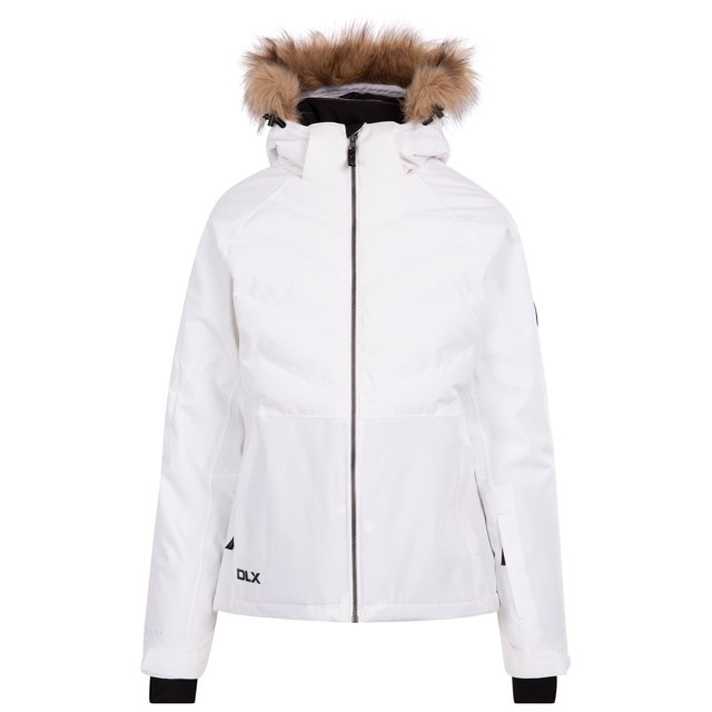 DLX Women's Ski Jacket Gaynor - Waterproof 20000mm, Breathable 10000mvp, Windproof, Critical Taped Seams Down Touch Filling, Welded Baffles, Adjustable Hood, Water Repellent Zipper, Multiple Pockets