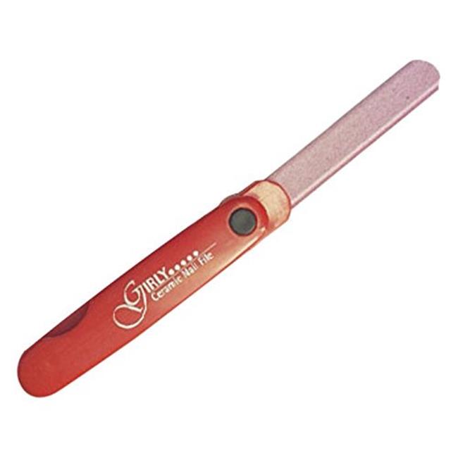 Budd Leather 06502029 Girly Ceramic Folding Nail File Red