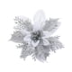 thumbnail image 5 of Adorno de flor artificial de Pascua con purpurina, flores falsas DIY Plata blanca, 5 of 7