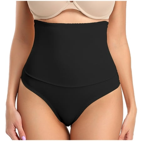 

Clearance! Holloyiver High Waist Panties Tummy Control Lace Women s Underwear Abdomen Shaping Large Hip Girdle Pants Thong Compression Bodysuit Shaper with Butt Lifter Black