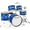 Blue, variant on Gammon Percussion 5pc Junior Drum Set - Beginner Kit with Stool & Stands - Blue