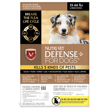 Nutri-Vet K9 Defense Plus for Dogs Flea & Tick and More Large 33 pounds to 66