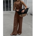 thumbnail image 2 of Women's Halter Vest and Wide Leg Pants Set, Tie Front Sleeveless Two Piece Outfit, 2 of 5