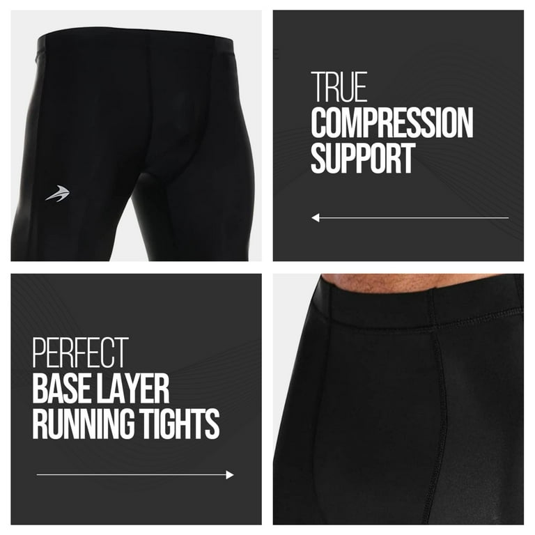 CompressionZ Compression Running Tights - Leggings for Men (Black