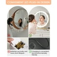 thumbnail image 6 of GAOMON 19" Round Makeup Mirror with Freestanding Table Mount, Dimmable LED Lights, Gold, 6 of 10