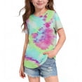thumbnail image 2 of Ashirexll T-Shirts pour Filles à Manches Courtes Imprimés Col Rond Demi-Manches Haut pour Enfants Décontracté Polyvalent, 2 of 5