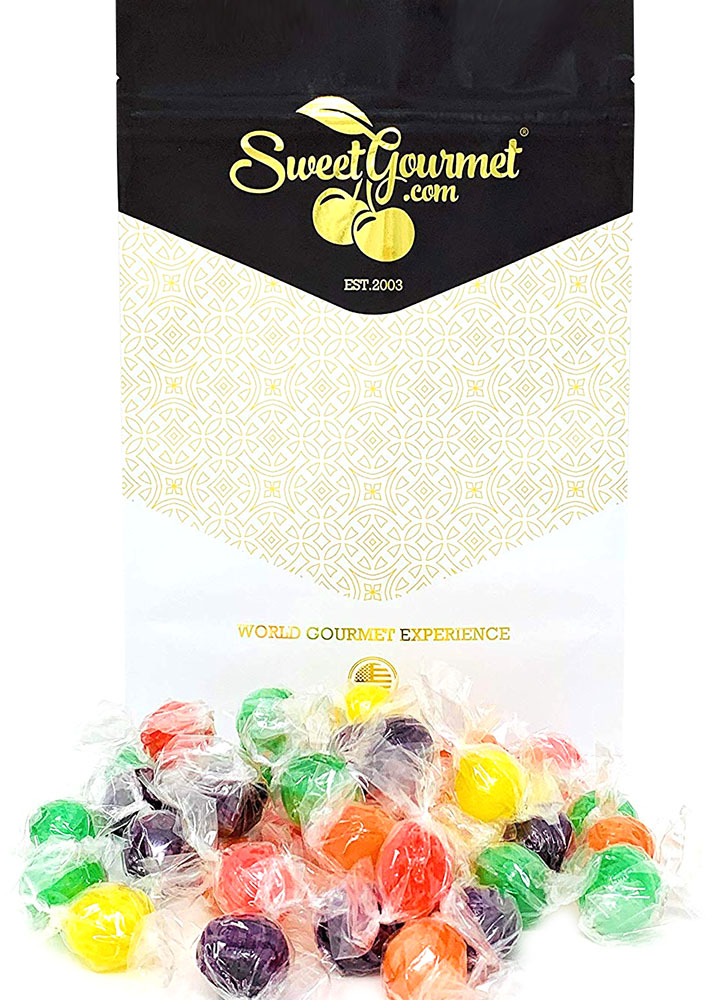 Sweetgourmet Traditional Sour Fruit Balls Bulk Hard Candy Wrapped